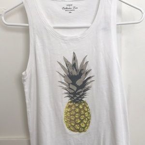 J. Crew White Pineapple Tank. Never Worn!